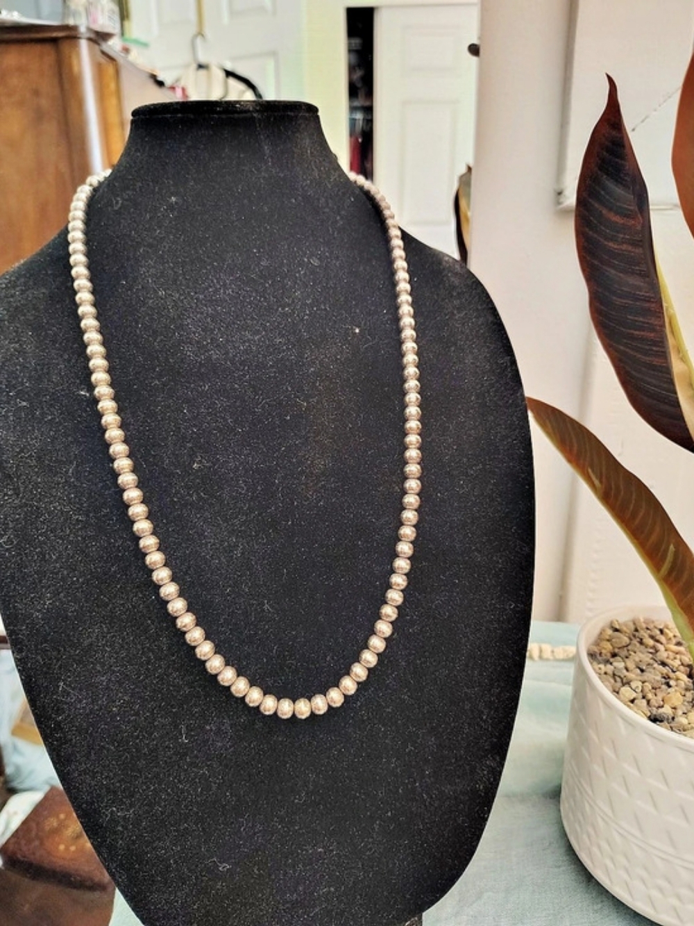 Navajo Pearl Sterling Silver Necklace